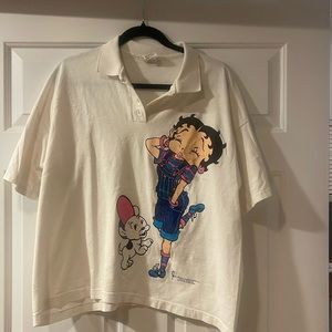 Vintage 1996 Betty Boop Polo Shirt (Spots On Front)XL